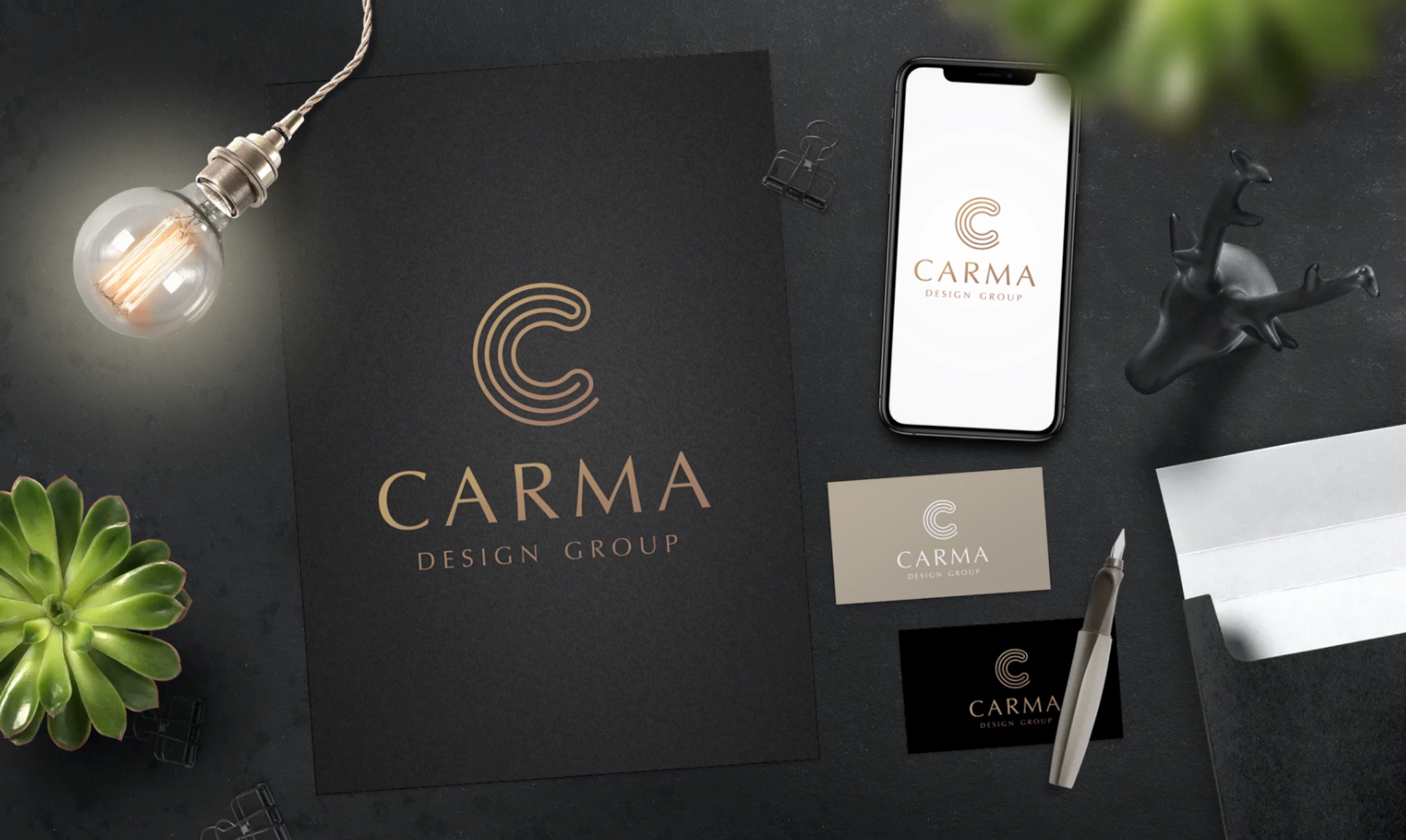 Brand identity presentation for Carma Design Group